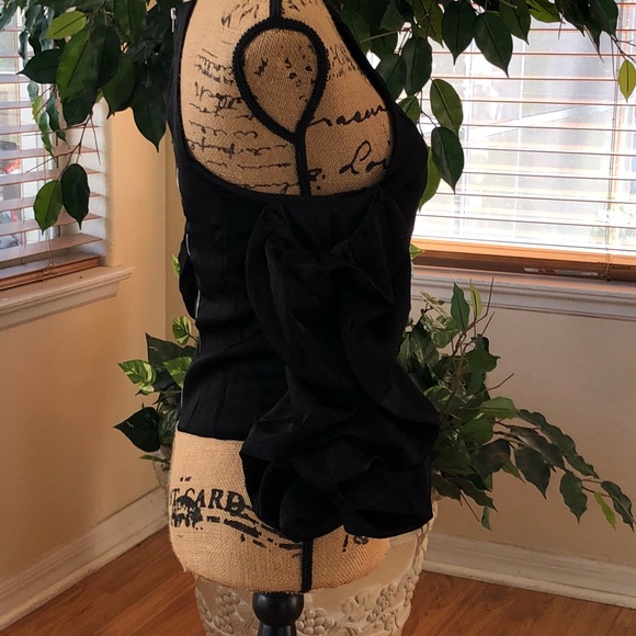 Trendy Black Satin Top - Picture 7 of 10